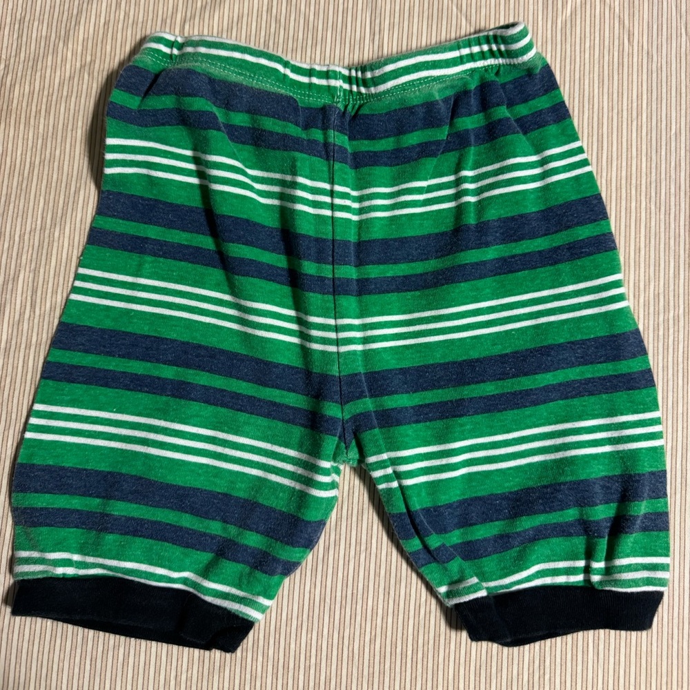 Shelry Kids Striped Pajama Bottoms in Green and Navy
